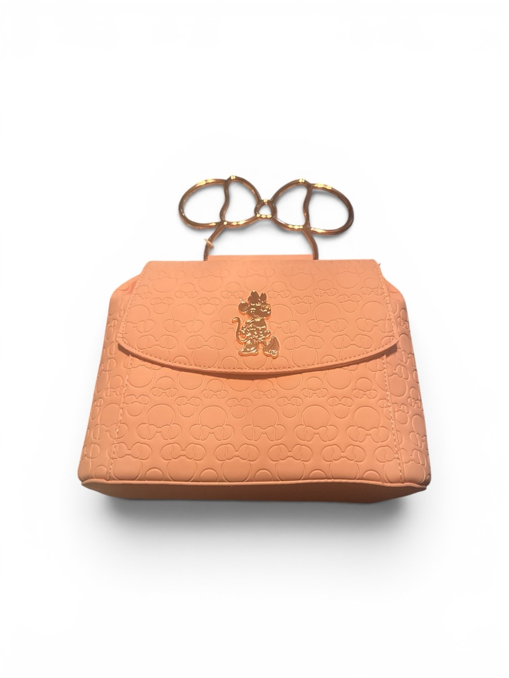 Light Pink Embossed Satchel with Gold Minnie Charm - Picture 1 of 4